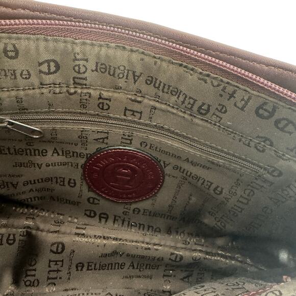 Vintage Etienne Aigner Burgundy Leather Shoulder Bag –  Minimalist Chic - Picture 9 of 16